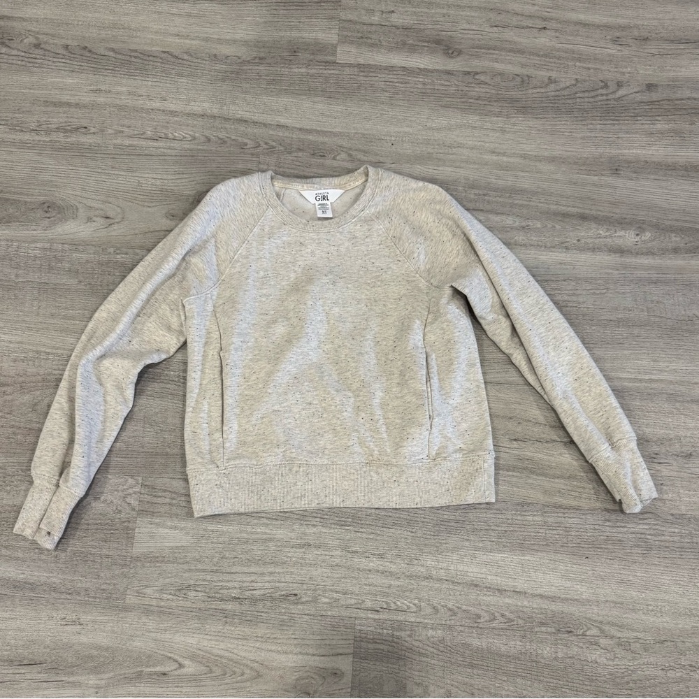 Athleta Girl Grey speckled sweatshirt, size small